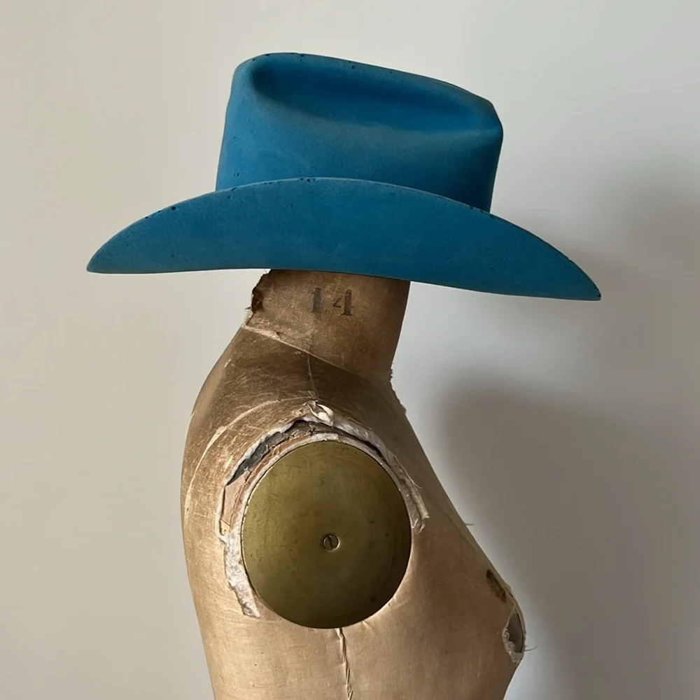 Rare Vintage Turquoise/Blue Cowboy Cowgirl Western Rodeo Hat